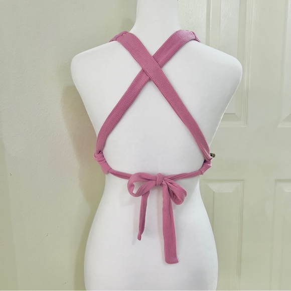 Pink Tie-Back Crop Top - Picture 2 of 3
